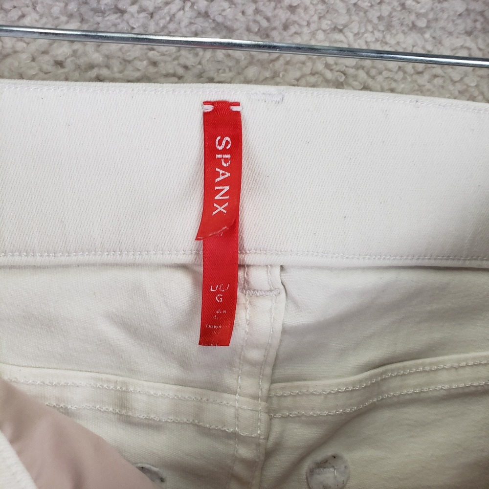 Spanx Flare Jeans Women Large White High Rise Stretch Shaping Bohemian - Picture 5 of 11